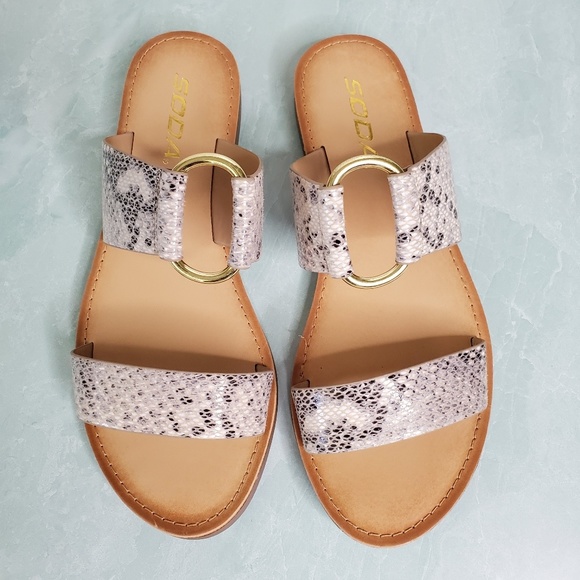 NEW Double Strap Python Sandals - Picture 5 of 8